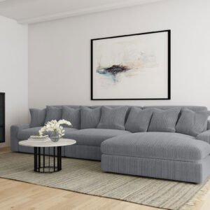Blaine Upholstered Reversible Chaise Sectional Sofa Fog