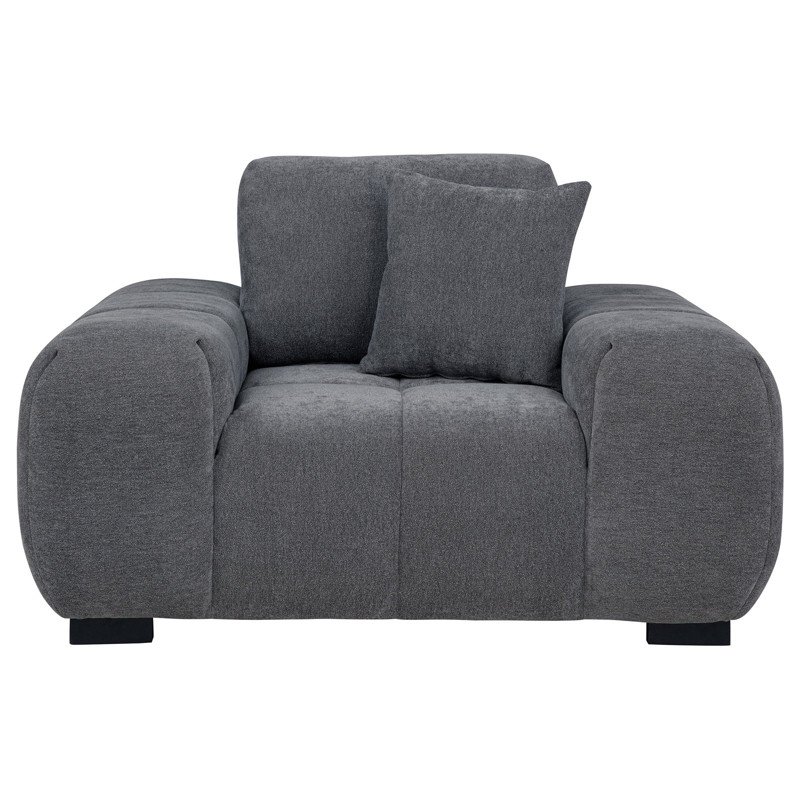 Octavia Upholstered Track Arm Accent Chair Charcoal Grey - Image 3
