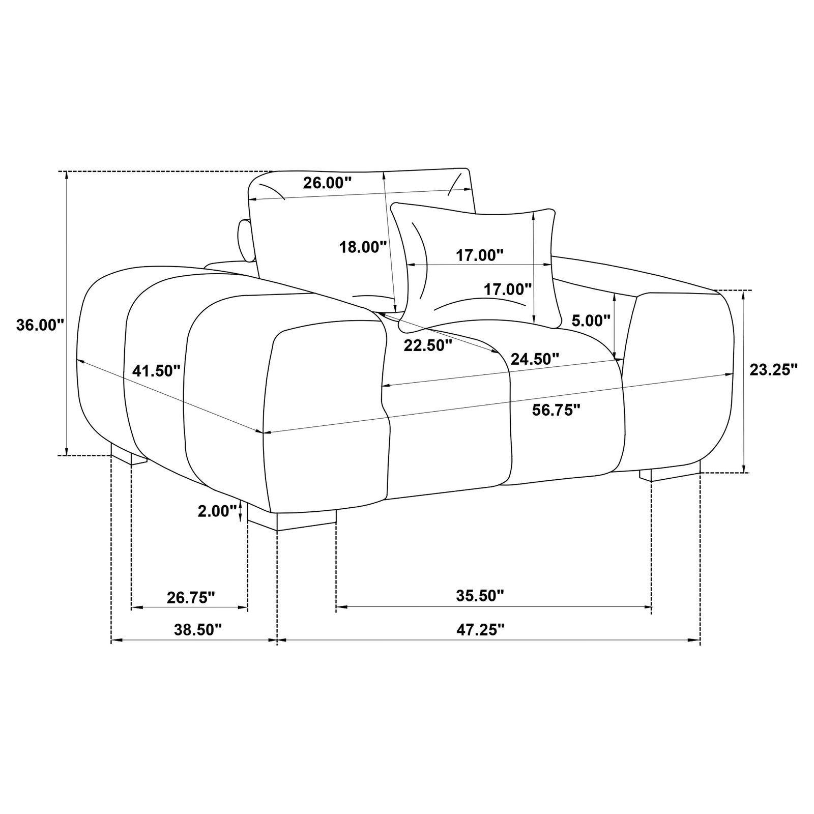 Octavia Upholstered Track Arm Accent Chair Charcoal Grey - Image 8