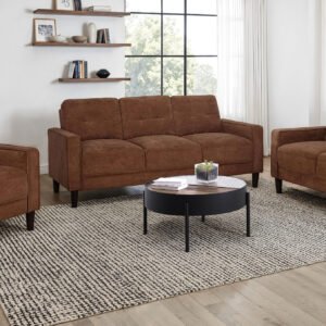 Bowen II 3-piece Fabric Upholstered Track Arm Sofa Set Rust