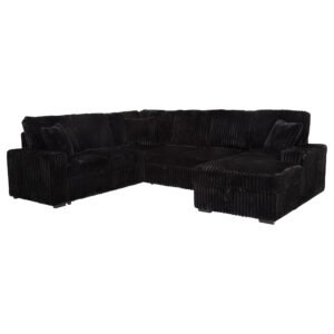 Devonshire Sleeper Sectional Sofa Storage Chaise Black