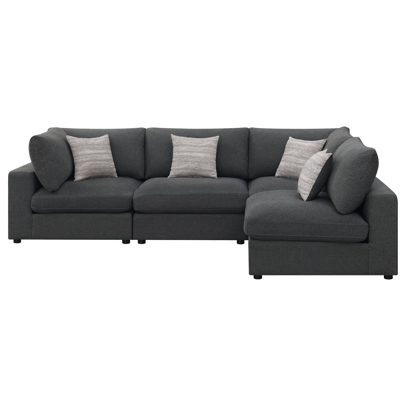 Serene 4-piece Upholstered Modular Sectional Sofa Charcoal - Image 2