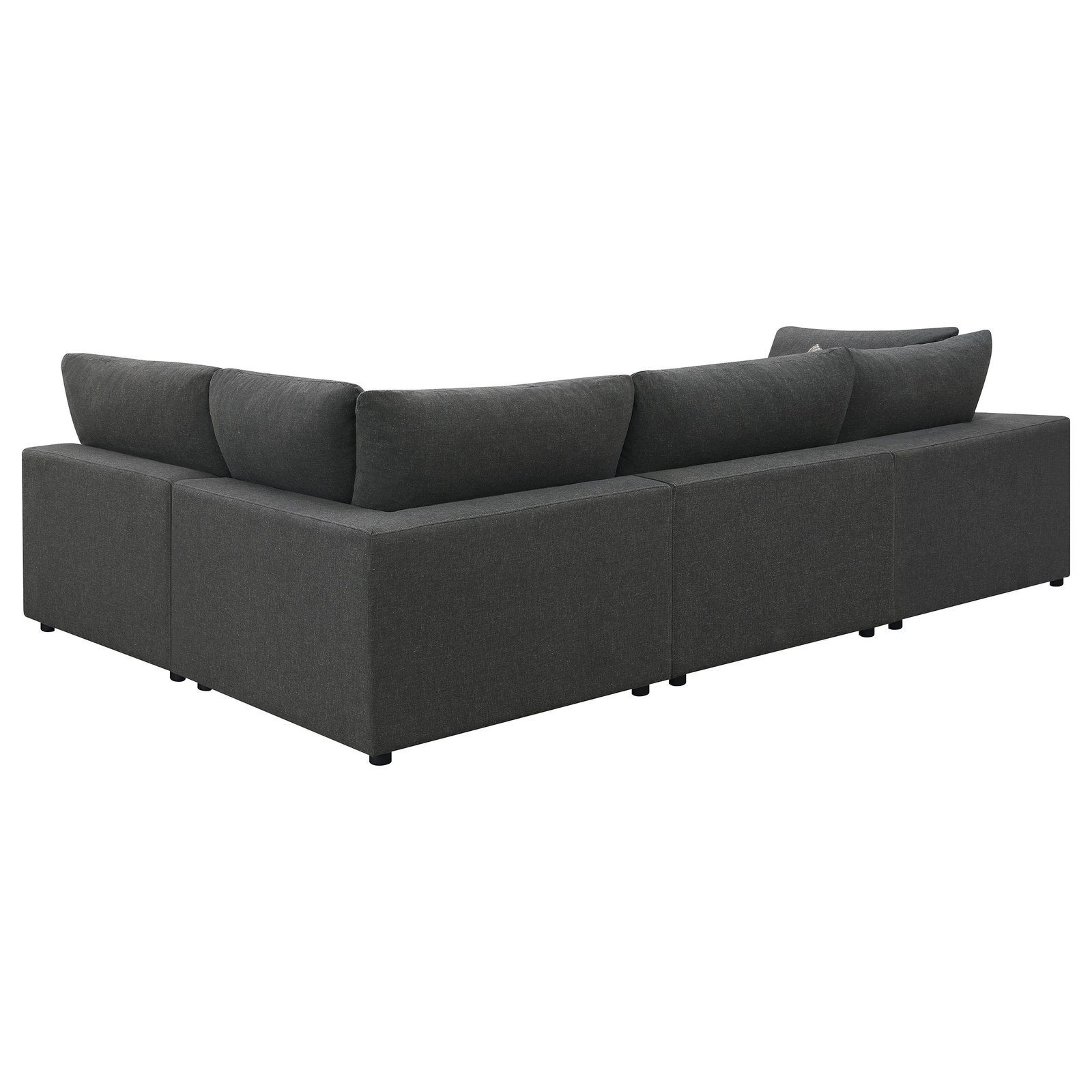 Serene 4-piece Upholstered Modular Sectional Sofa Charcoal - Image 3