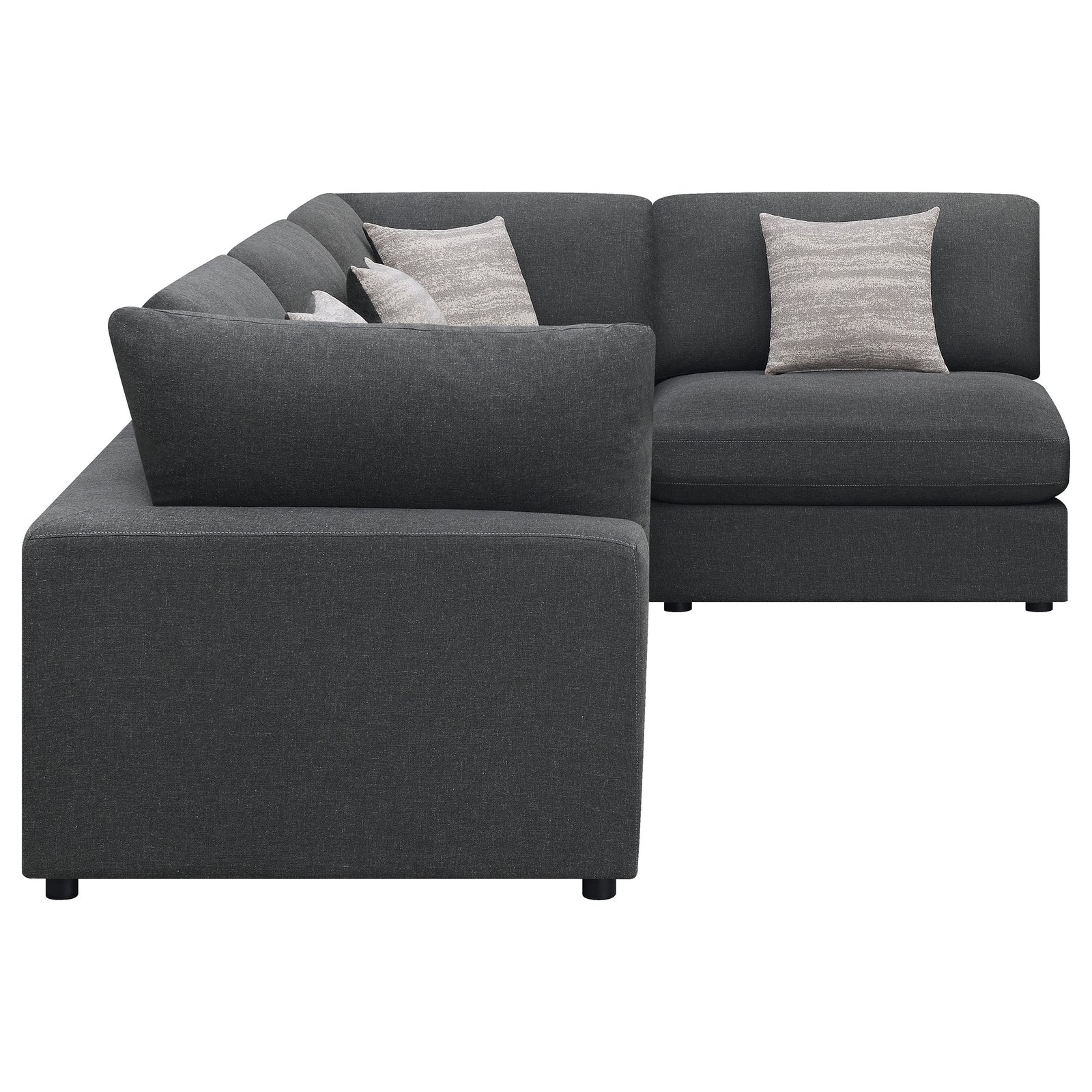 Serene 4-piece Upholstered Modular Sectional Sofa Charcoal - Image 4