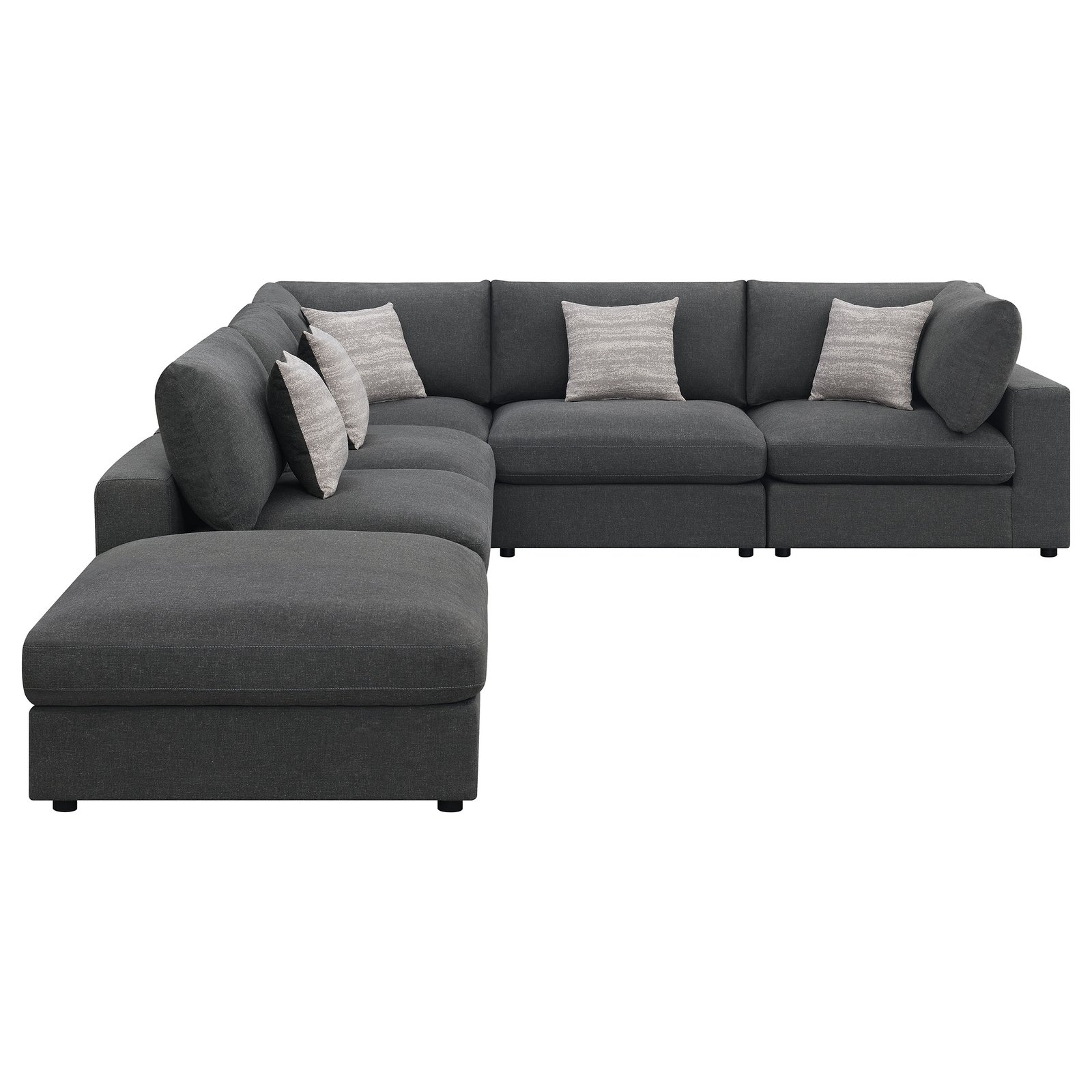 Serene 6-piece Upholstered Modular Sectional Sofa Charcoal - Image 5