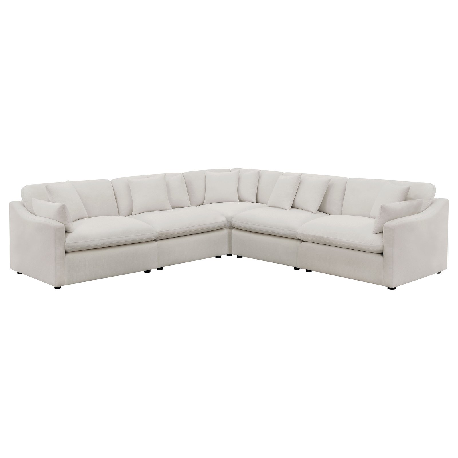 Hobson 5-piece Upholstered Modular Sectional Sofa Ivory - Image 2