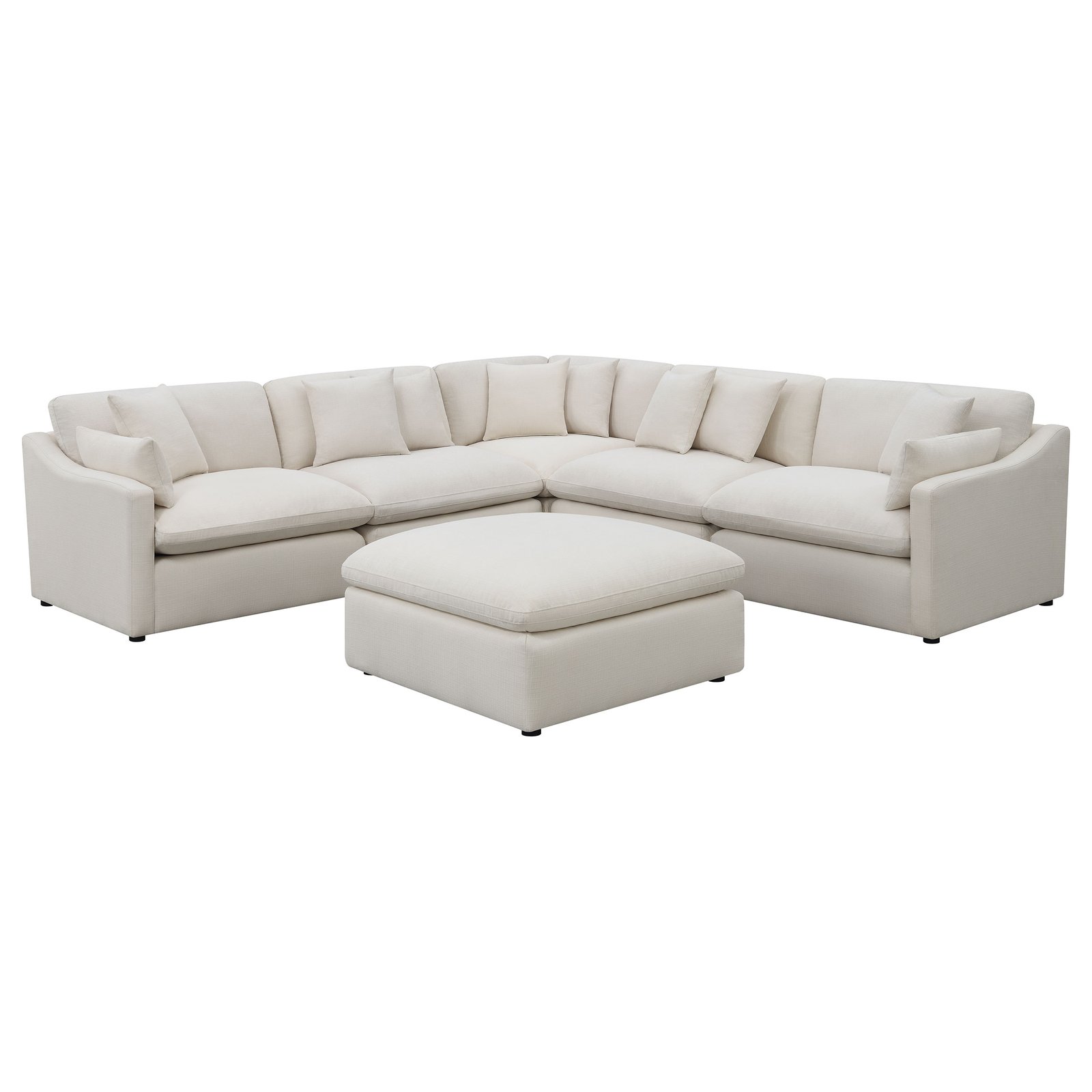 Hobson 6-piece Upholstered Modular Sectional Sofa Ivory - Image 2