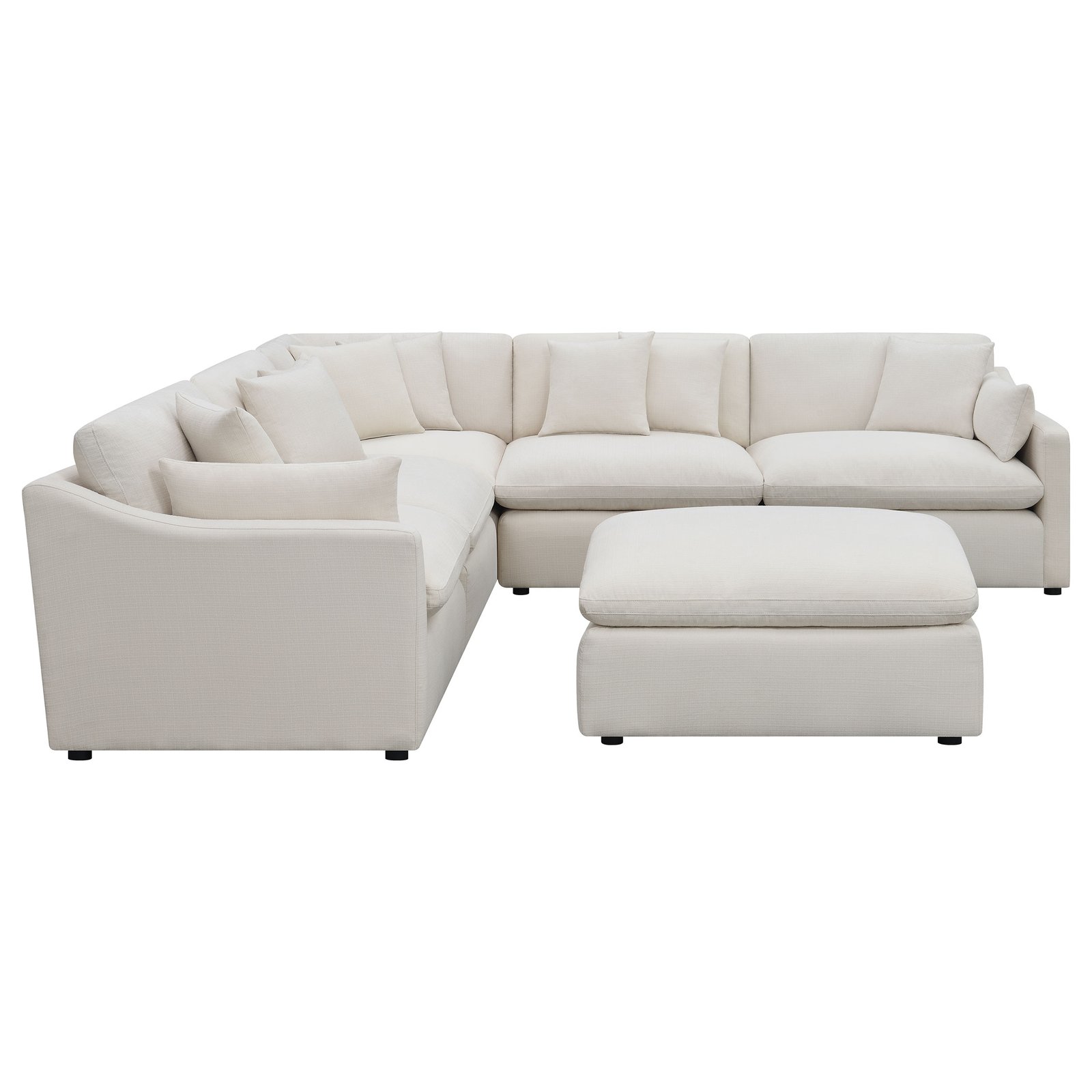 Hobson 6-piece Upholstered Modular Sectional Sofa Ivory - Image 5