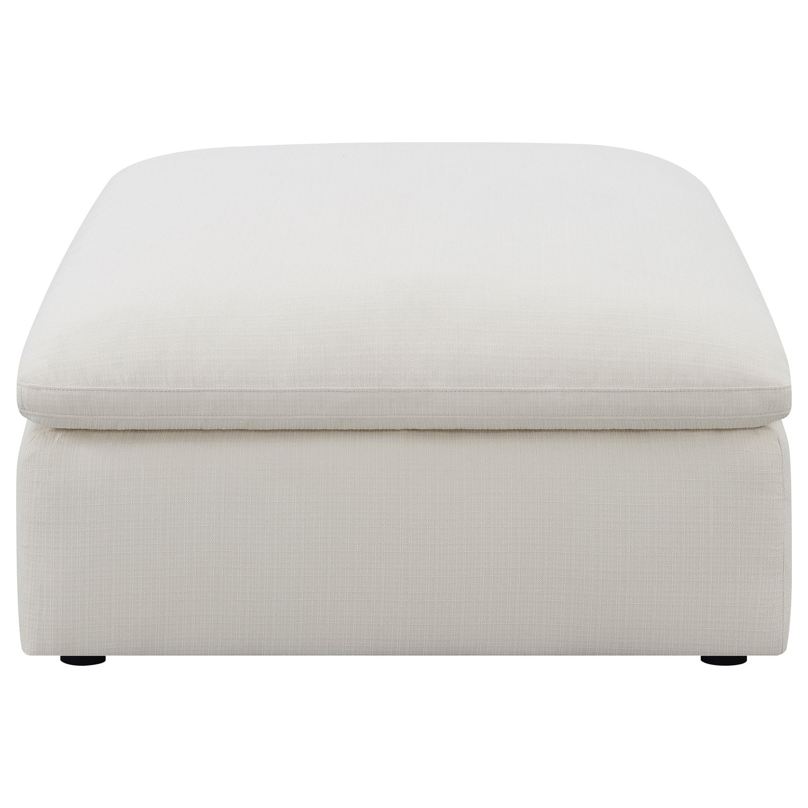 Hobson Square Upholstered Ottoman Ivory - Image 3