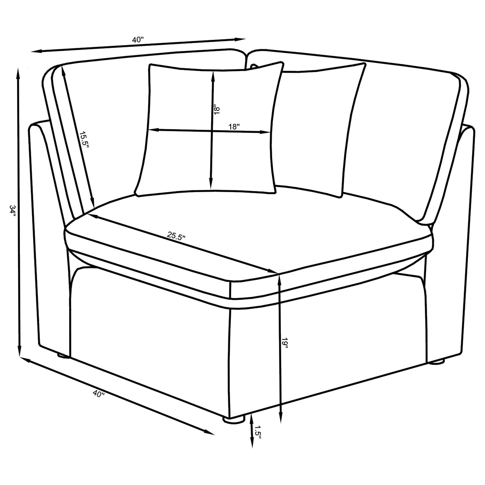 Hobson Upholstered Corner Charcoal - Image 10