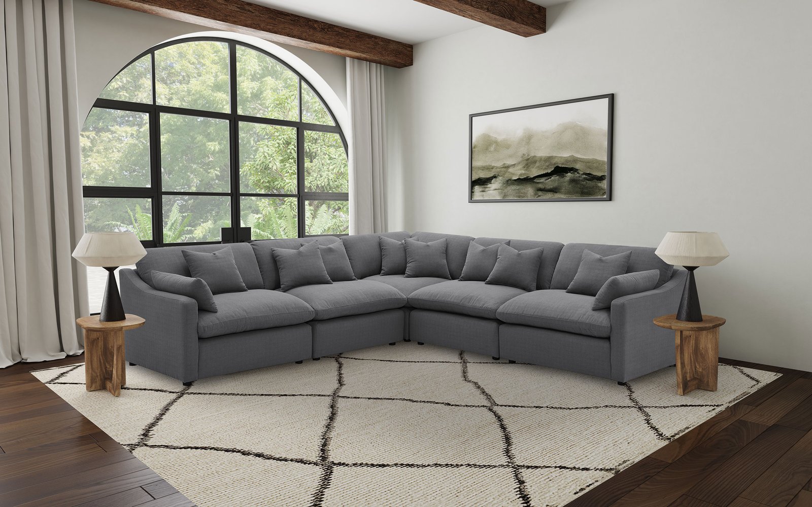 Hobson Upholstered Corner Charcoal - Image 11