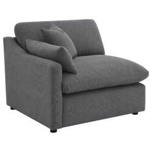 Hobson Upholstered LAF Chair Charcoal