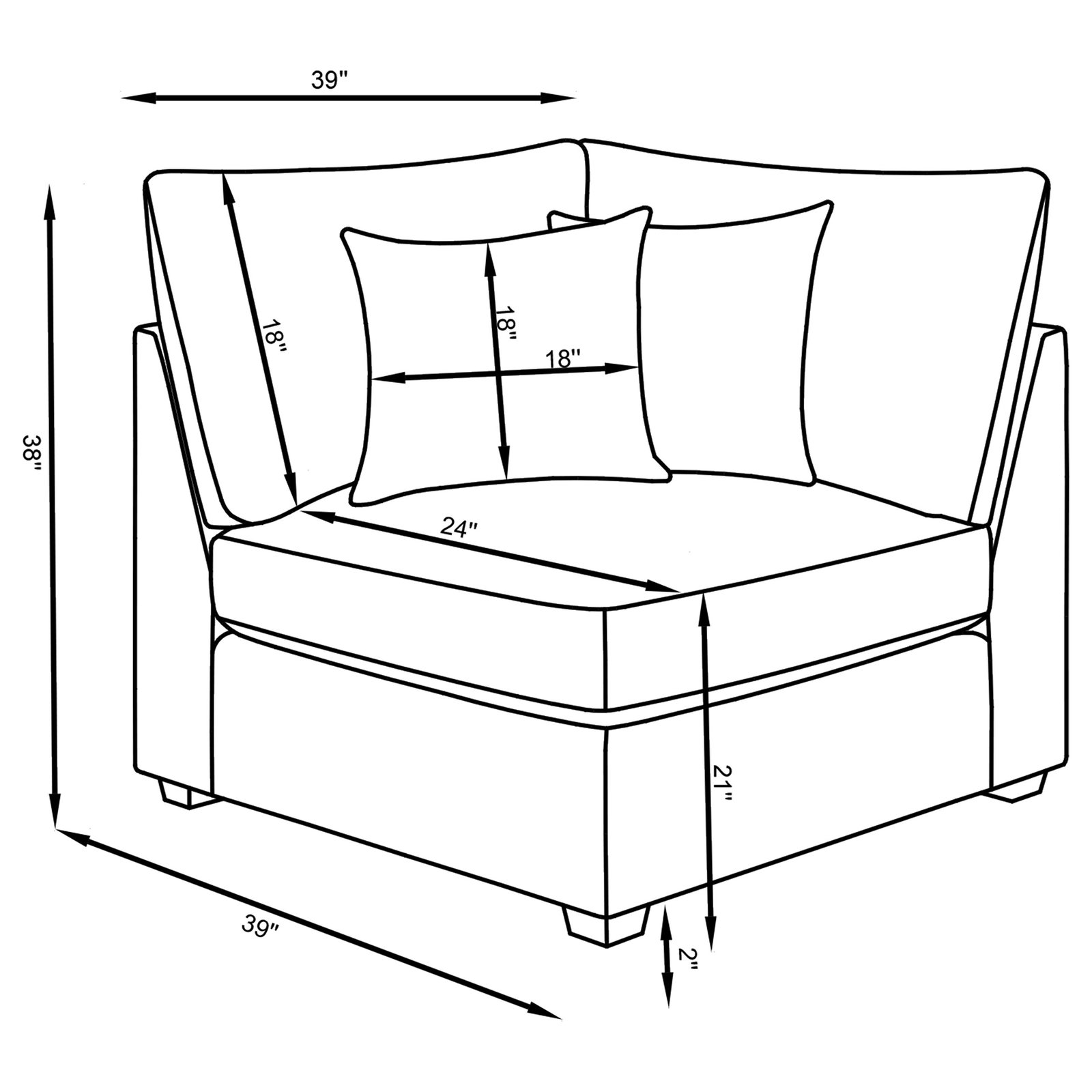 Cambria Upholstered Corner Grey - Image 11