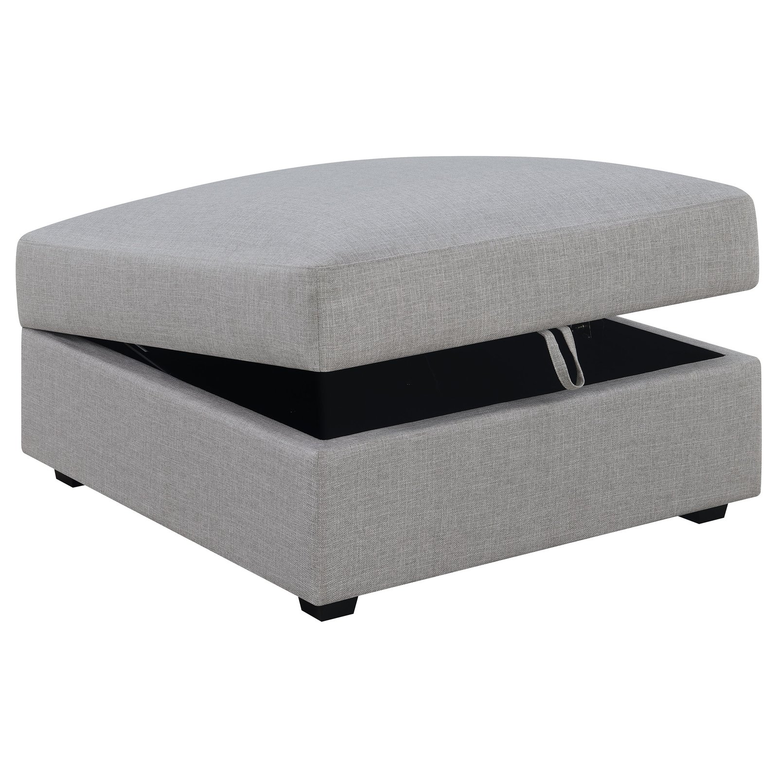 Cambria Square Upholstered Storage Ottoman Grey - Image 3
