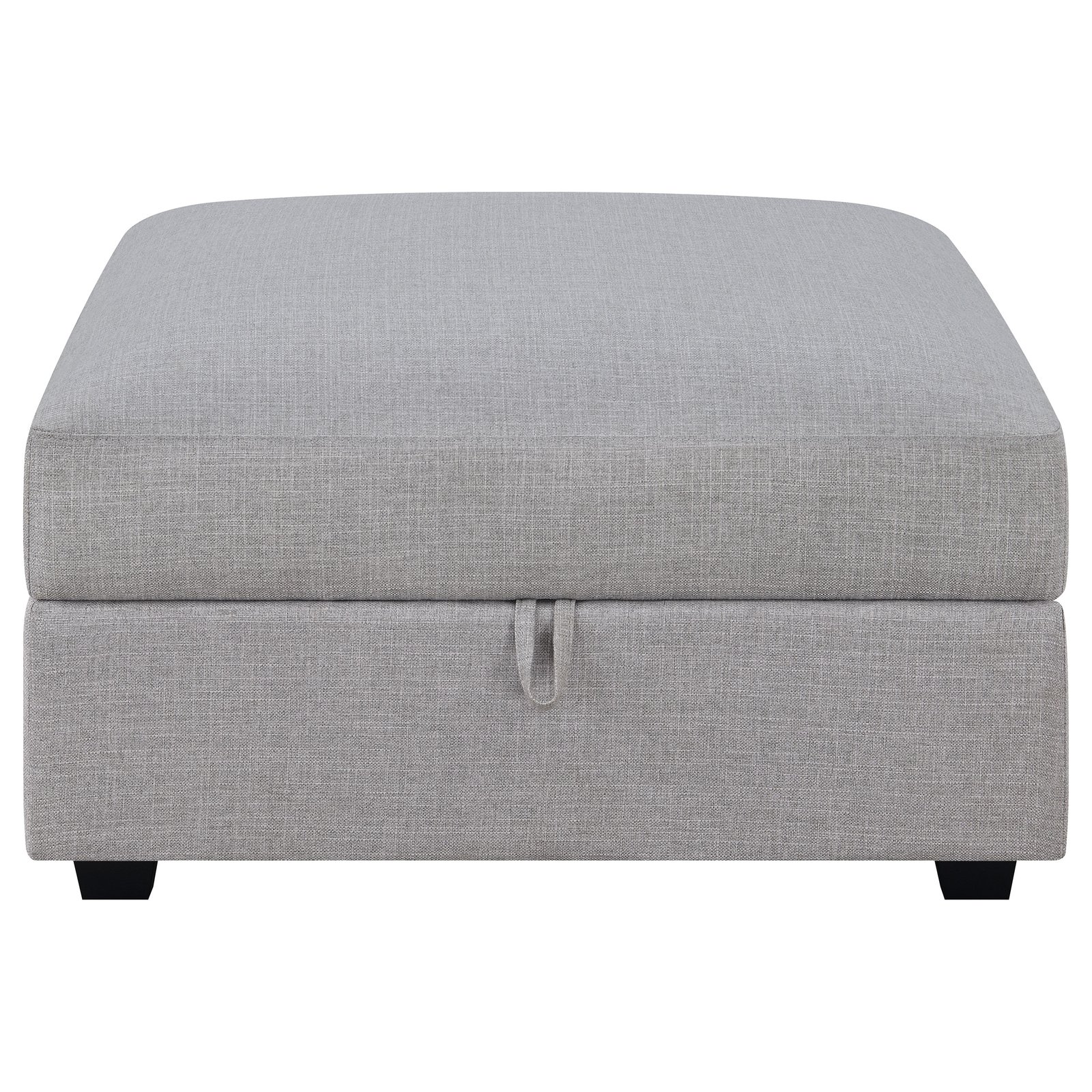 Cambria Square Upholstered Storage Ottoman Grey - Image 4