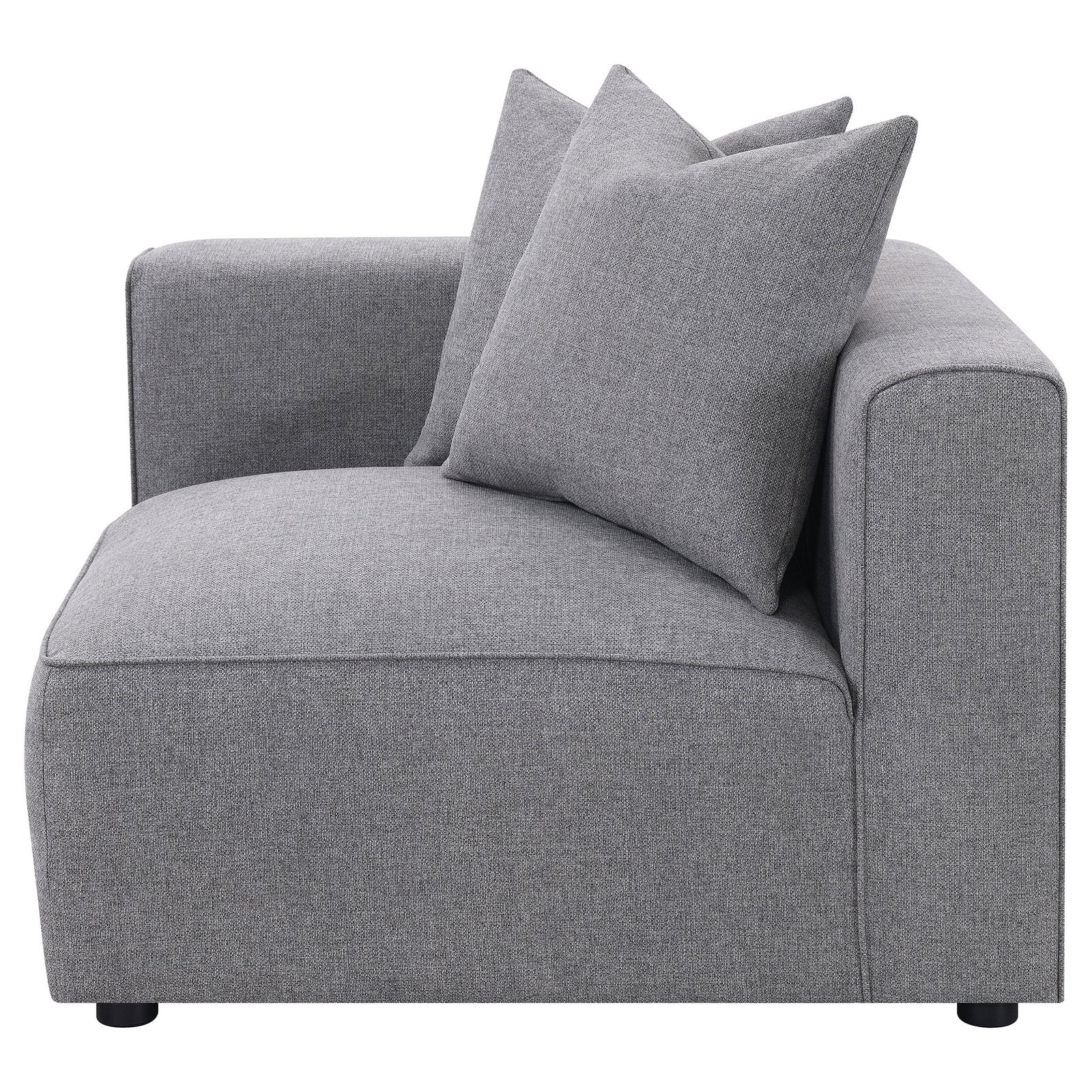 Jennifer Upholstered Corner Chair Grey - Image 3