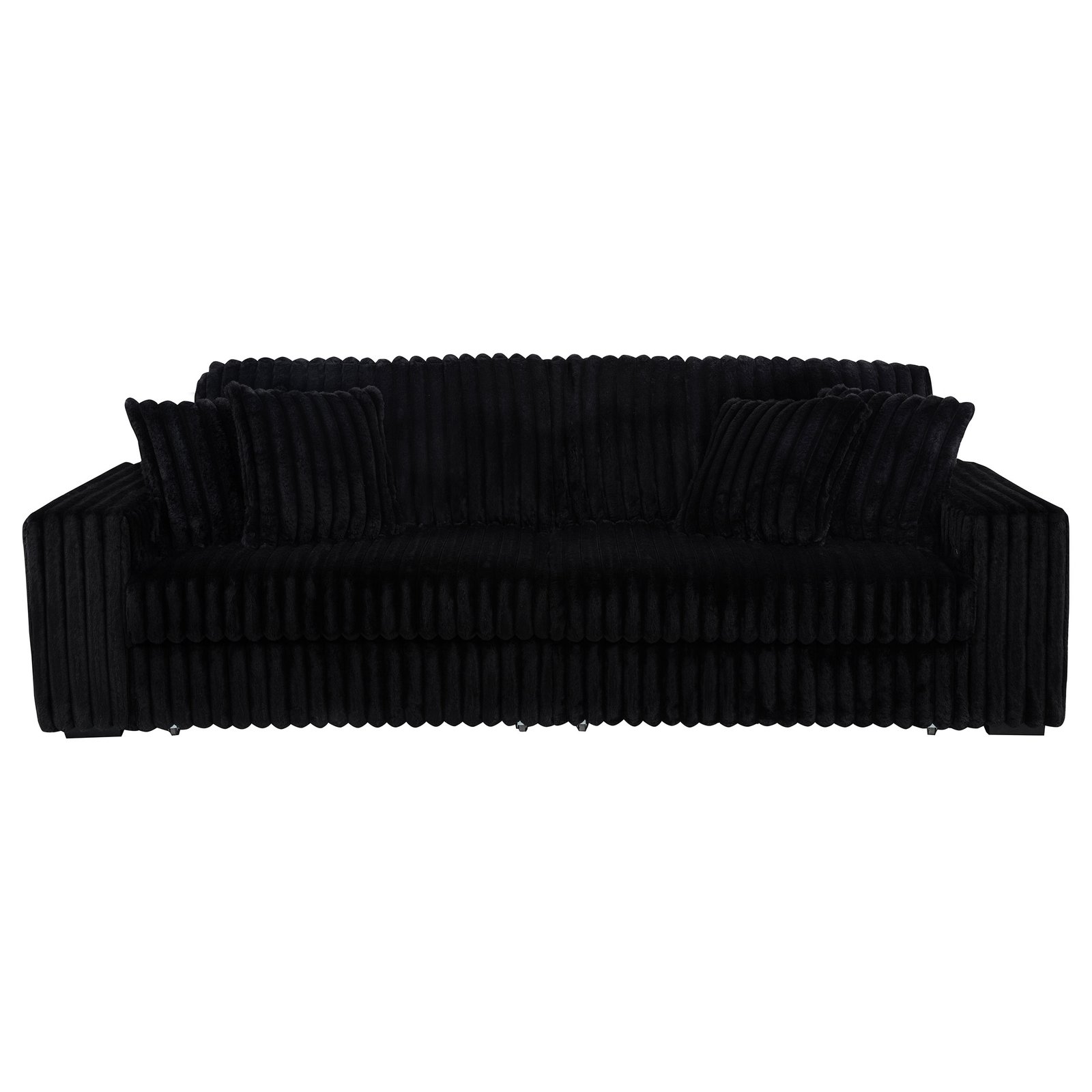 Jacana Corduroy Upholstered Dual Power Chaise Sofa Black - Image 5