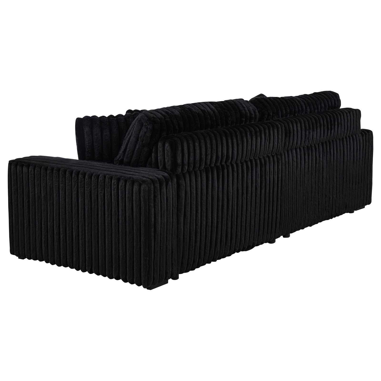 Jacana Corduroy Upholstered Dual Power Chaise Sofa Black - Image 7