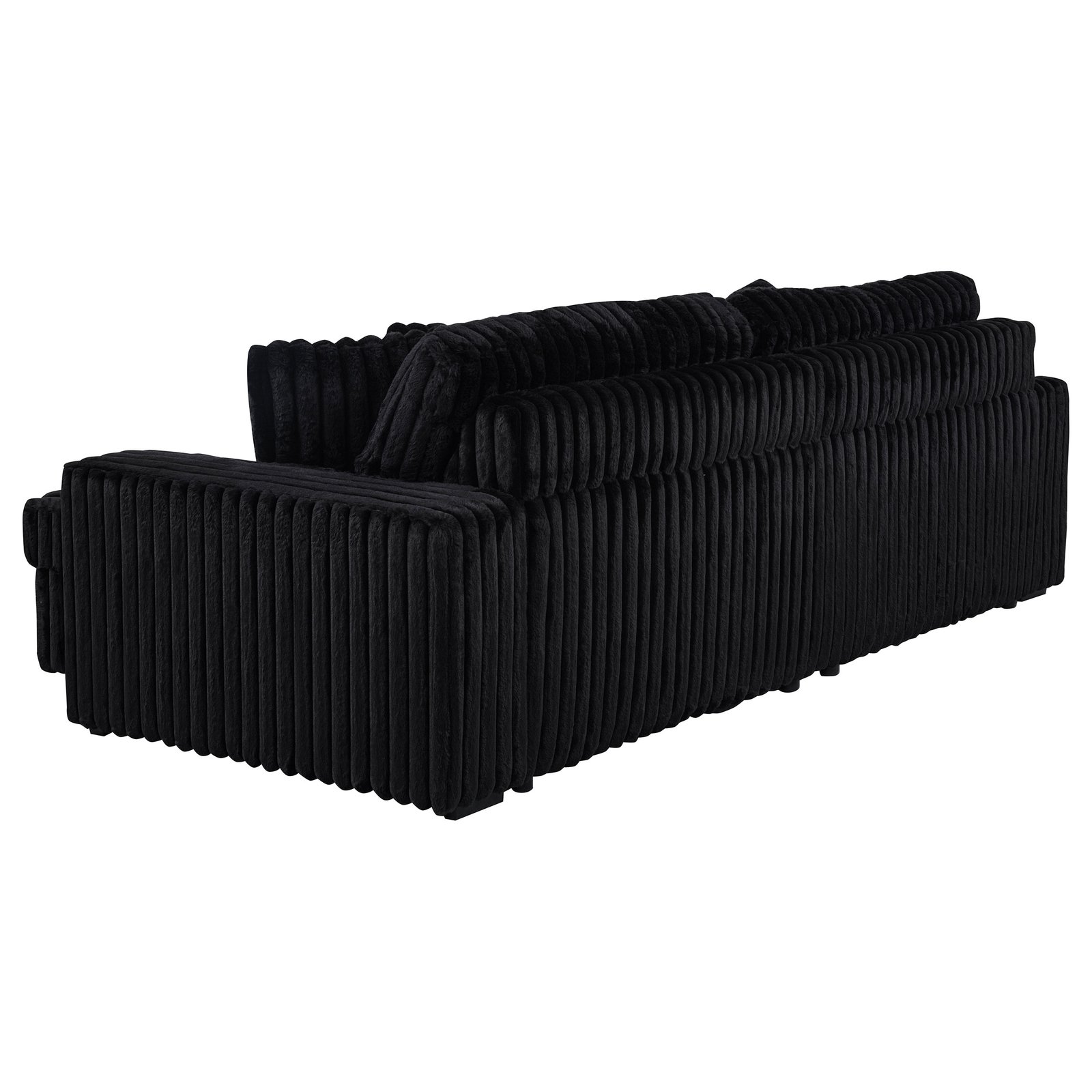 Jacana Corduroy Upholstered Dual Power Chaise Sofa Black - Image 8