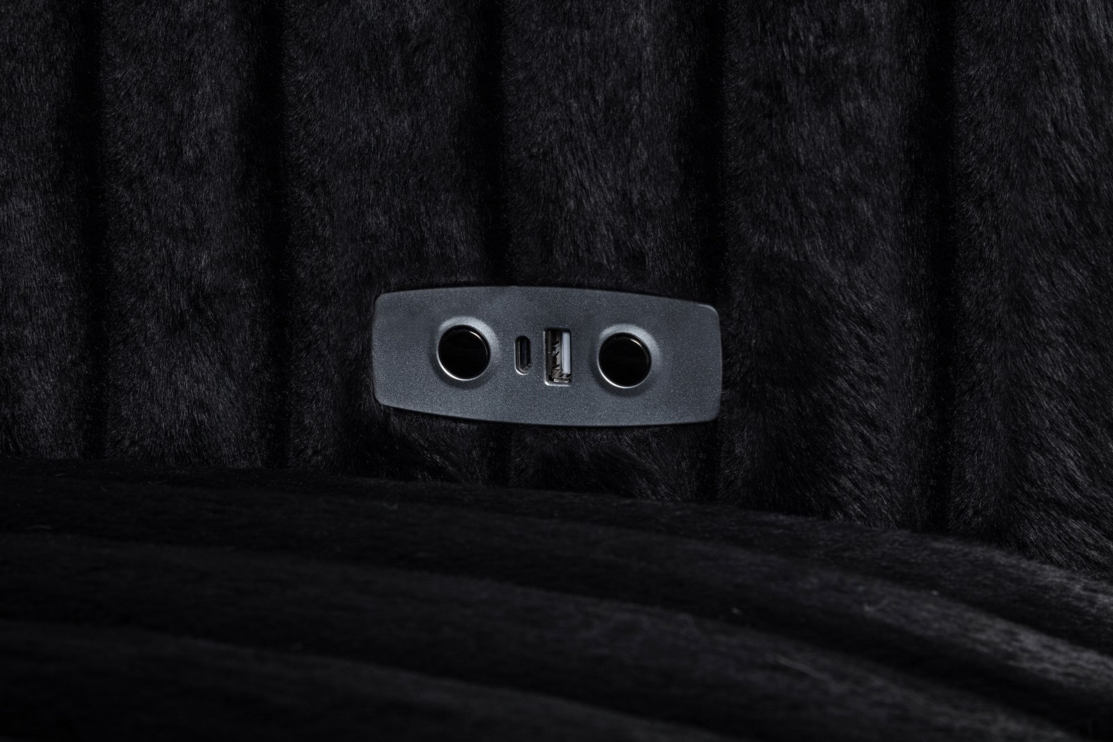 Jacana Corduroy Upholstered Dual Power Chaise Sofa Black - Image 11