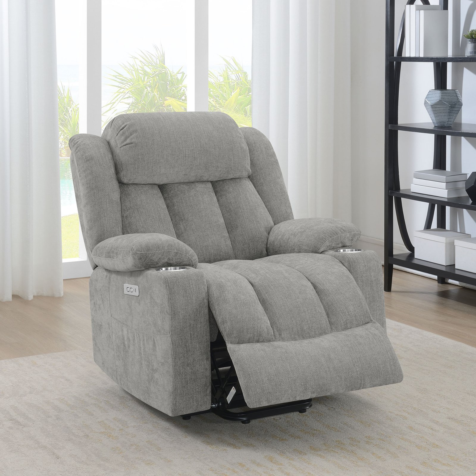 Houston Upholstered Power Lift Recliner Grey - Image 3