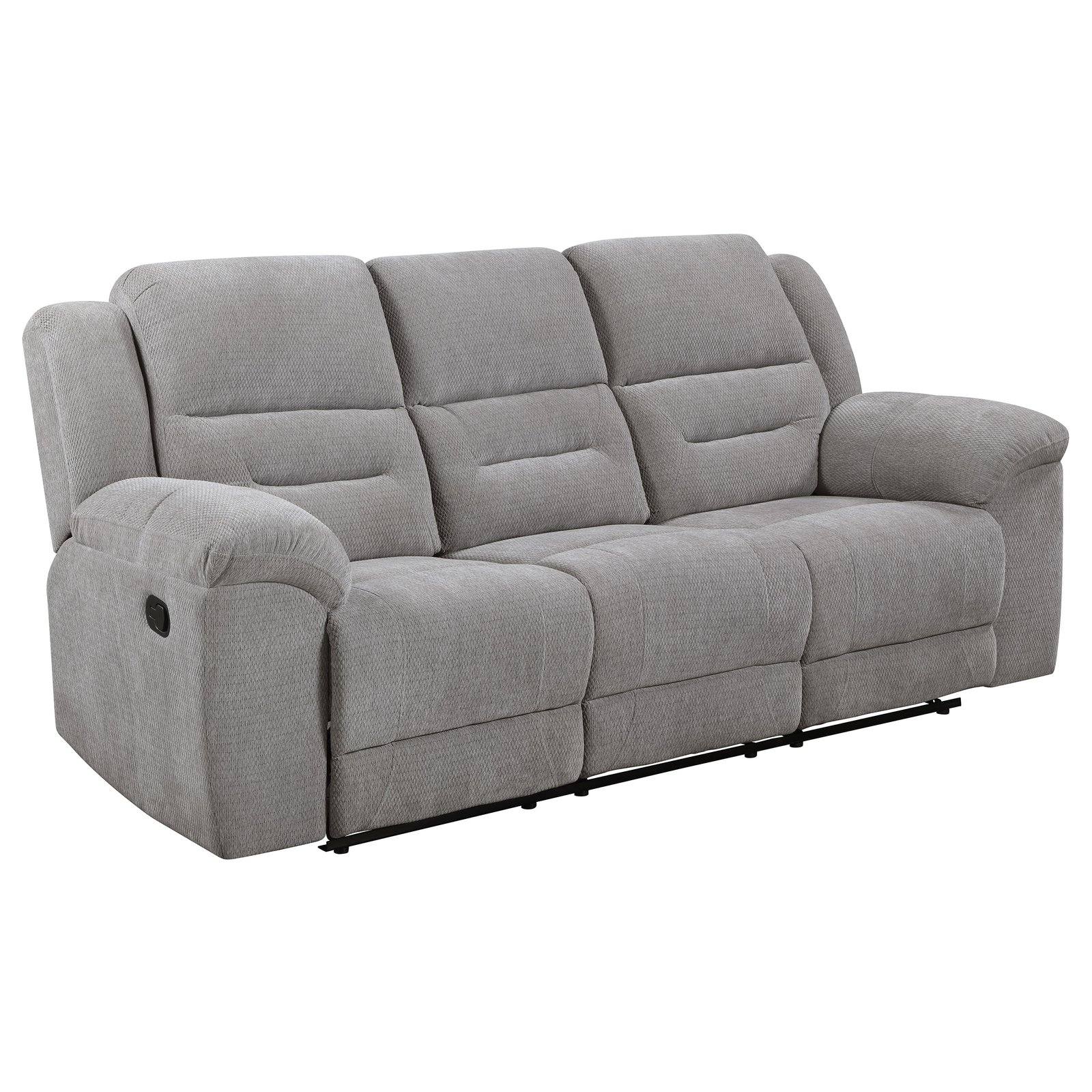 Gilson 2-piece Chenille Upholstered Reclining Sofa Set Grey - Image 4
