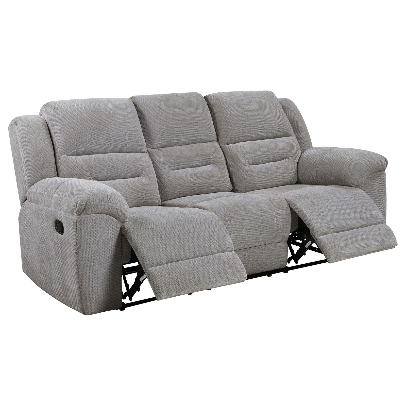 Gilson 3-piece Chenille Upholstered Reclining Sofa Set Grey - Image 4