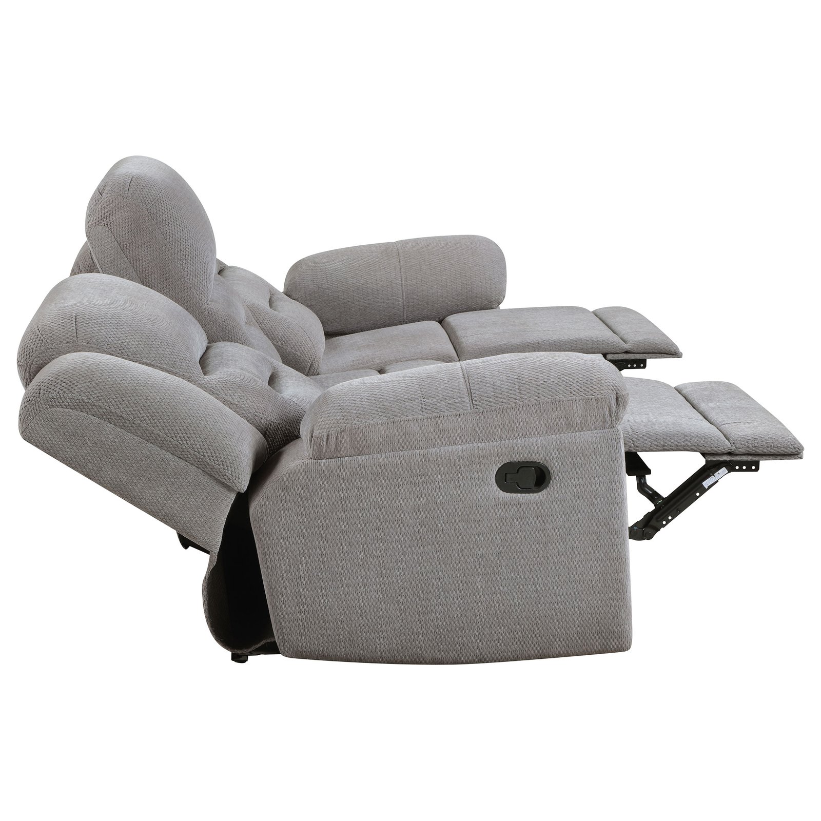 Gilson 3-piece Chenille Upholstered Reclining Sofa Set Grey - Image 6