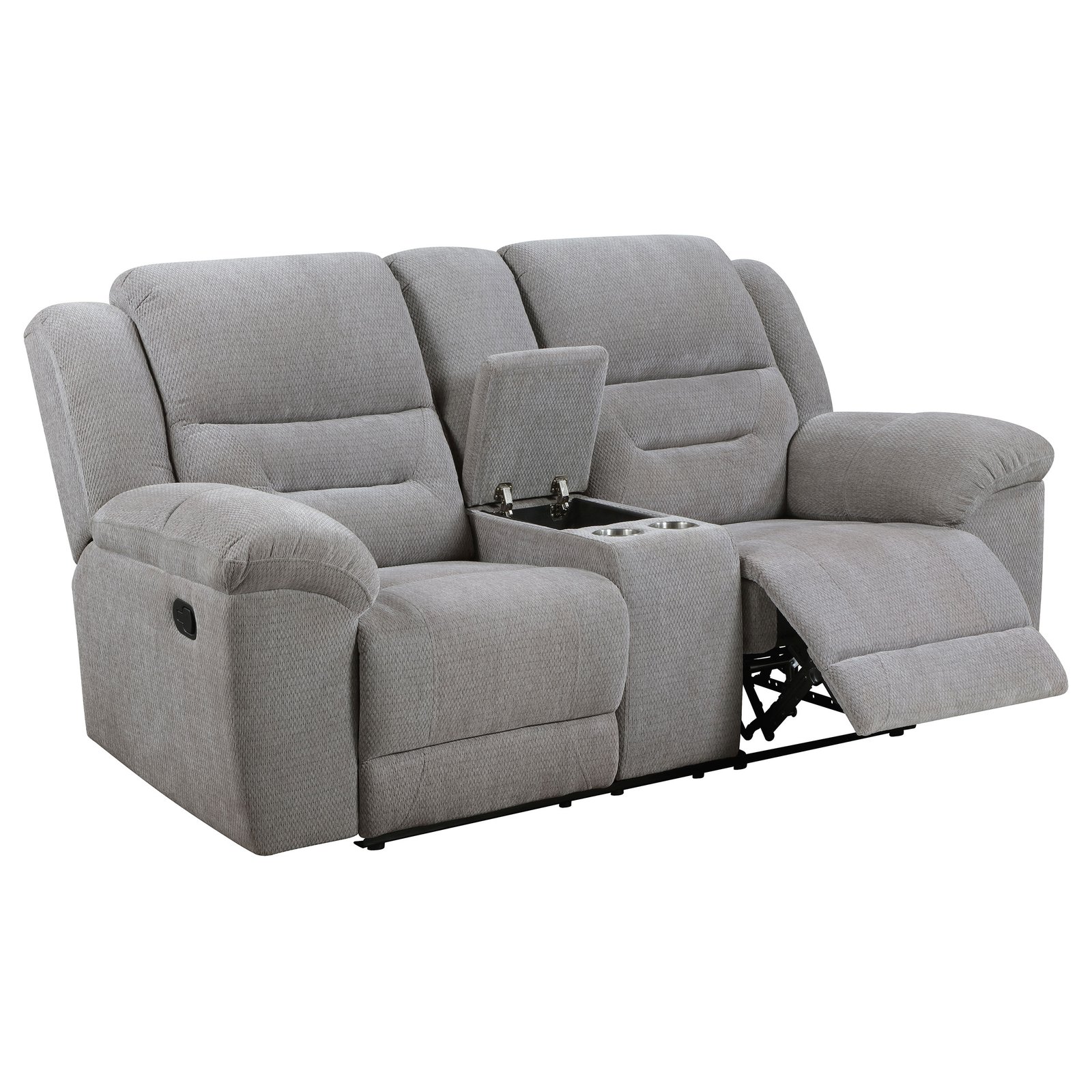 Gilson 3-piece Chenille Upholstered Reclining Sofa Set Grey - Image 7
