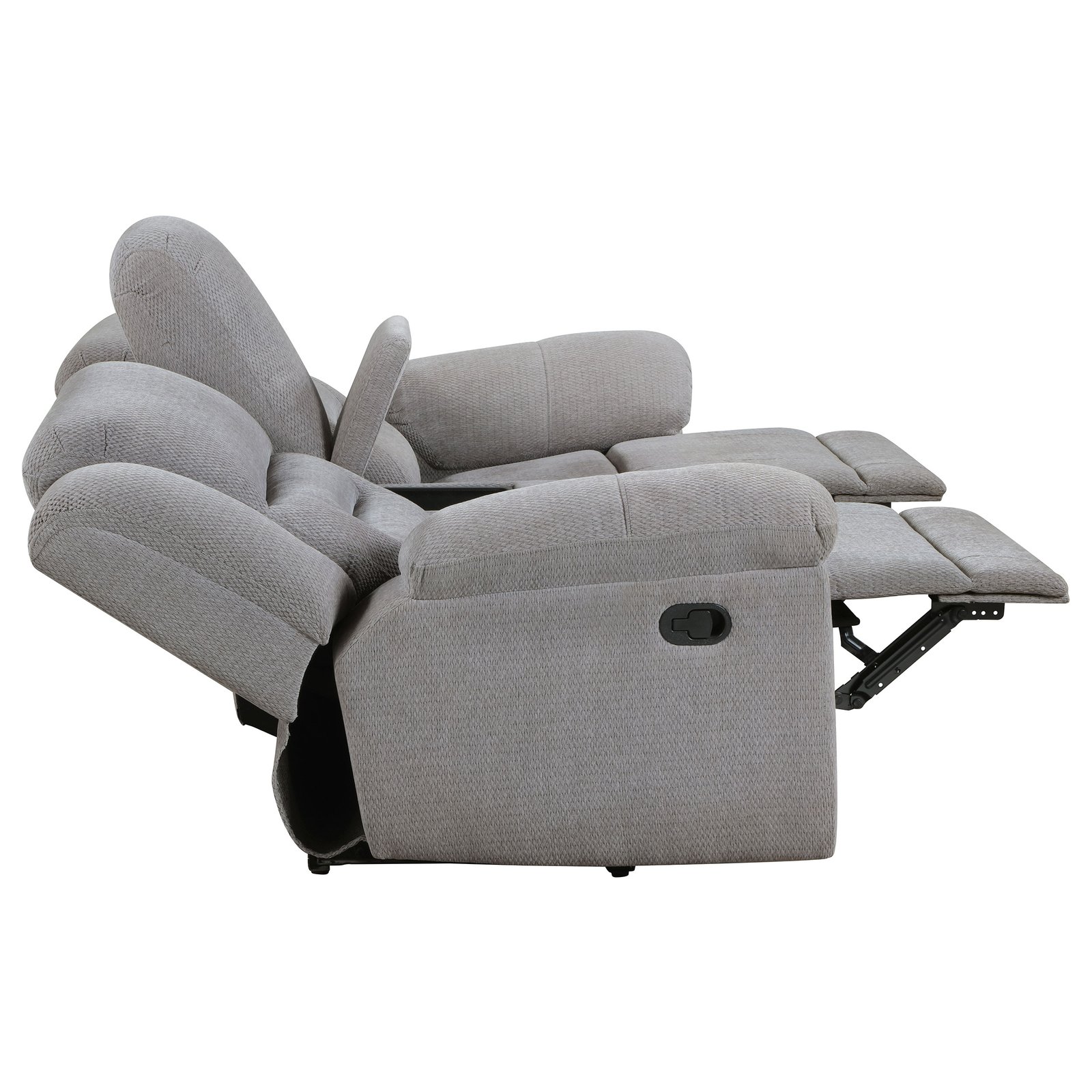 Gilson 3-piece Chenille Upholstered Reclining Sofa Set Grey - Image 9