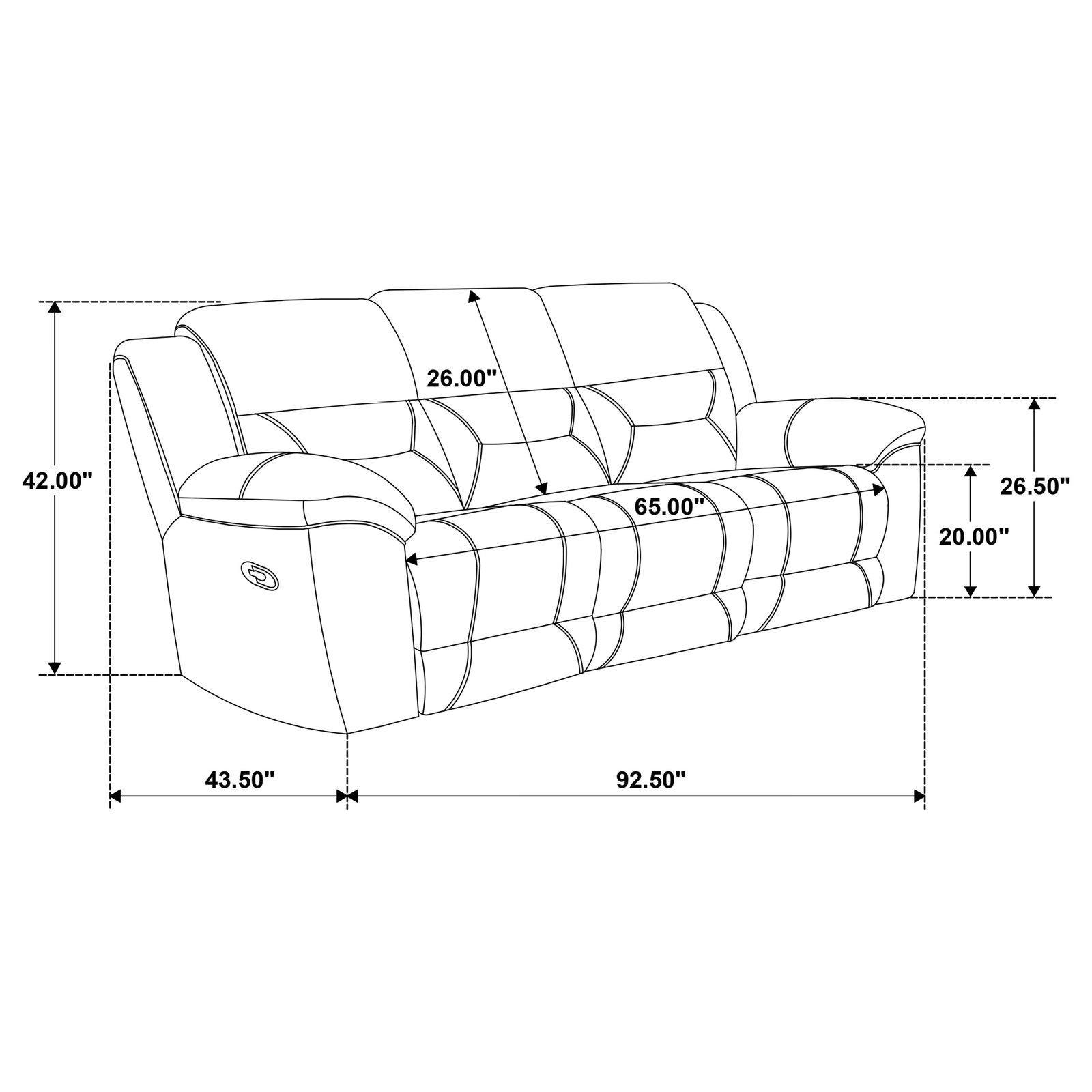 Gilson 3-piece Chenille Upholstered Reclining Sofa Set Grey - Image 16
