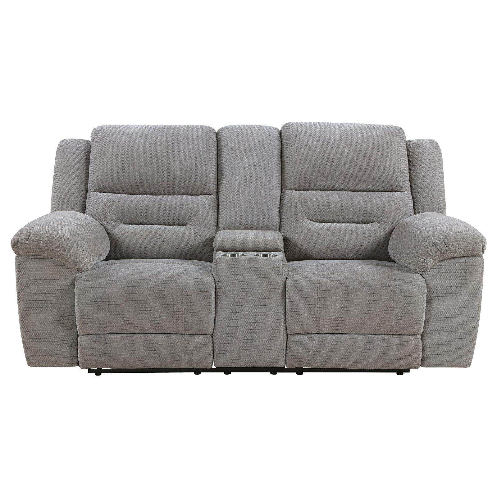 Gilson Chenille Upholstered Reclining Loveseat Grey - Image 5