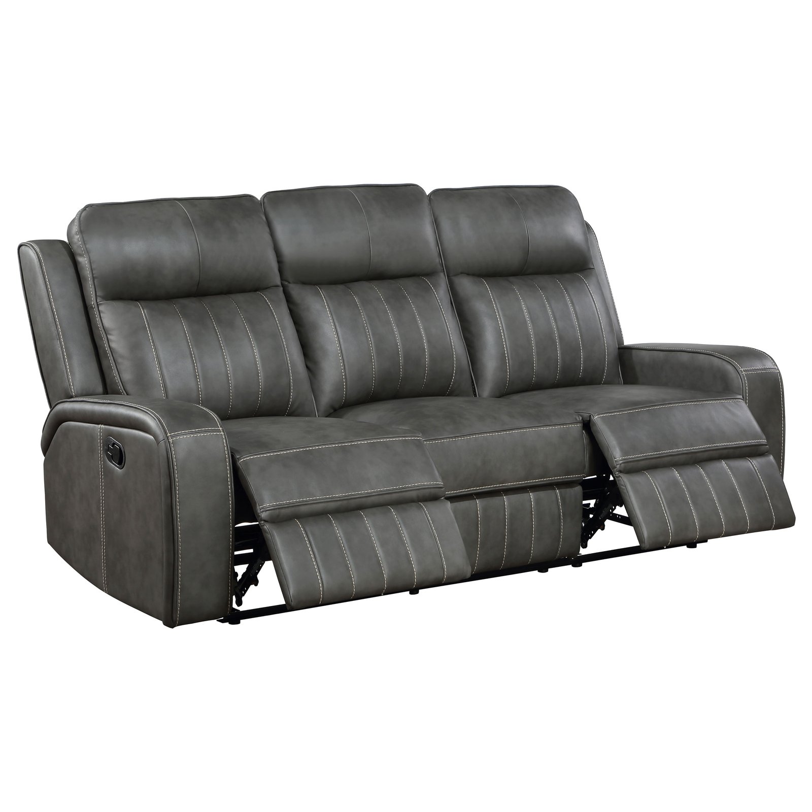 Raelynn 3-piece Upholstered Reclining Sofa Set Grey - Image 4