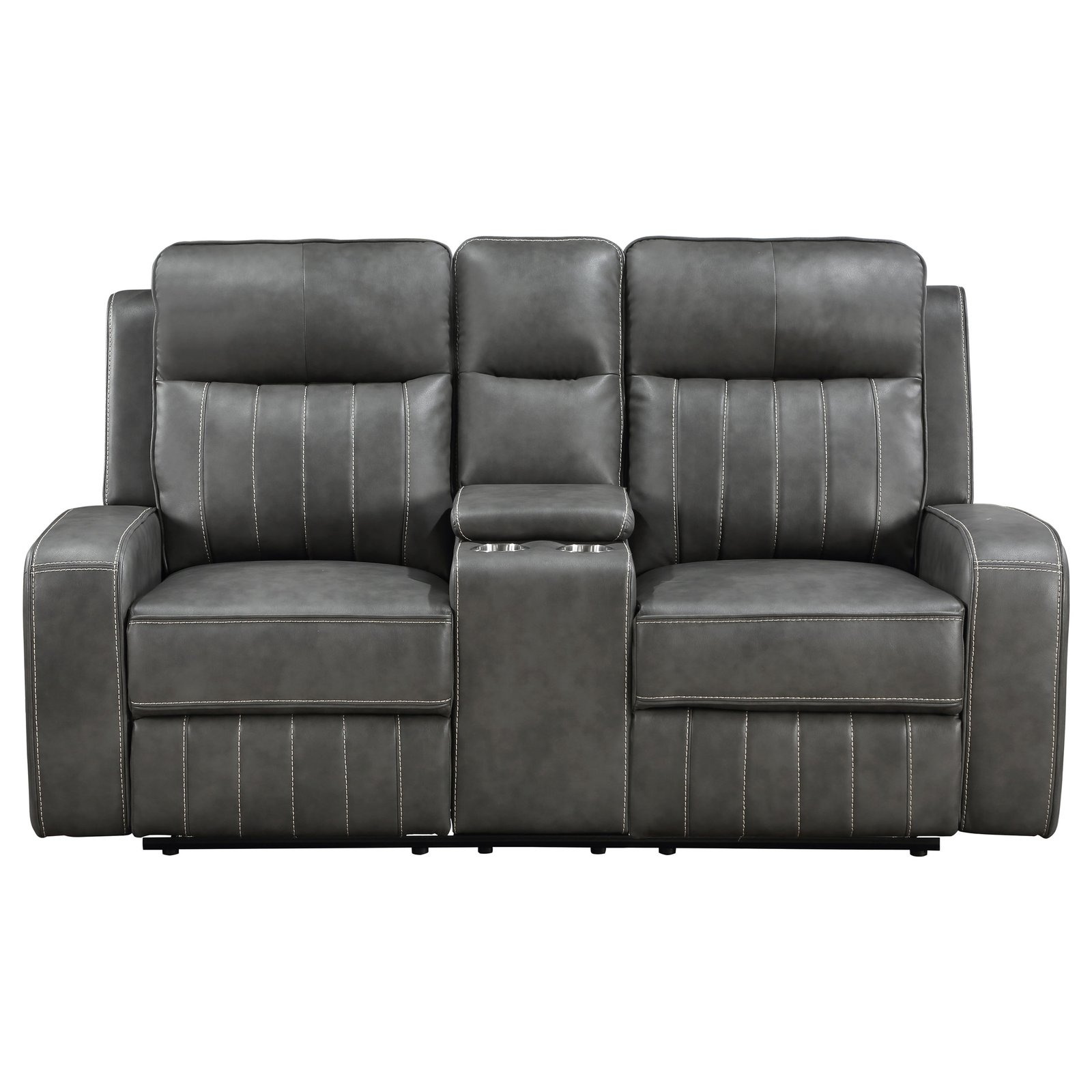 Raelynn Upholstered Track Arm Motion Loveseat Grey - Image 4