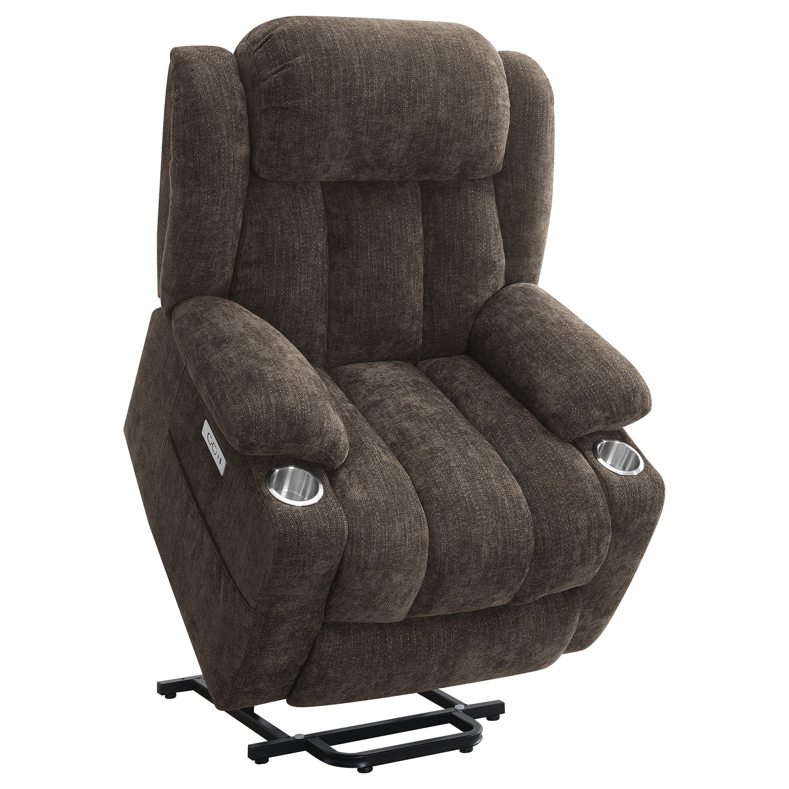 Houston Upholstered Power Lift Recliner Chair Dark Brown - Image 6