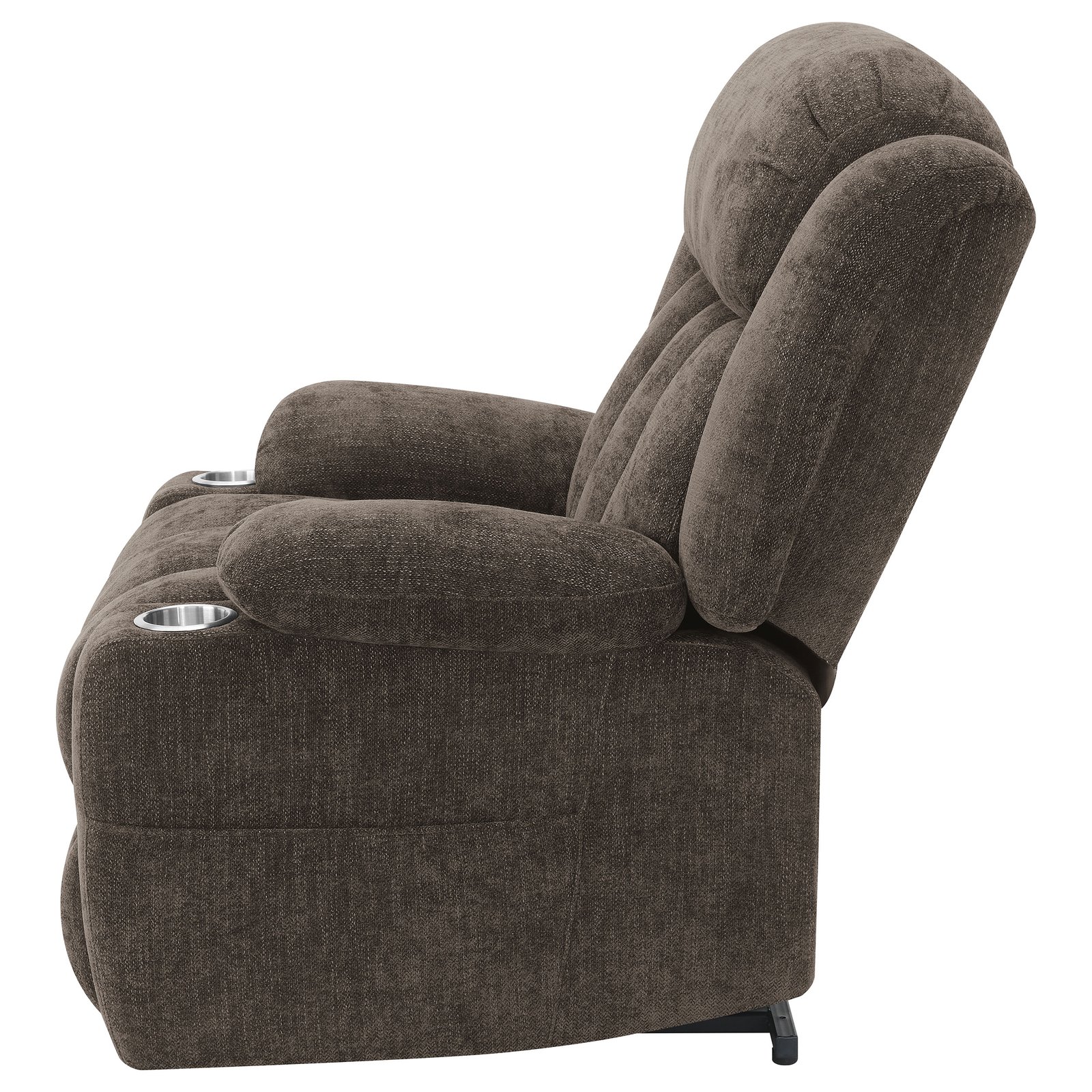 Houston Upholstered Power Lift Recliner Chair Dark Brown - Image 9