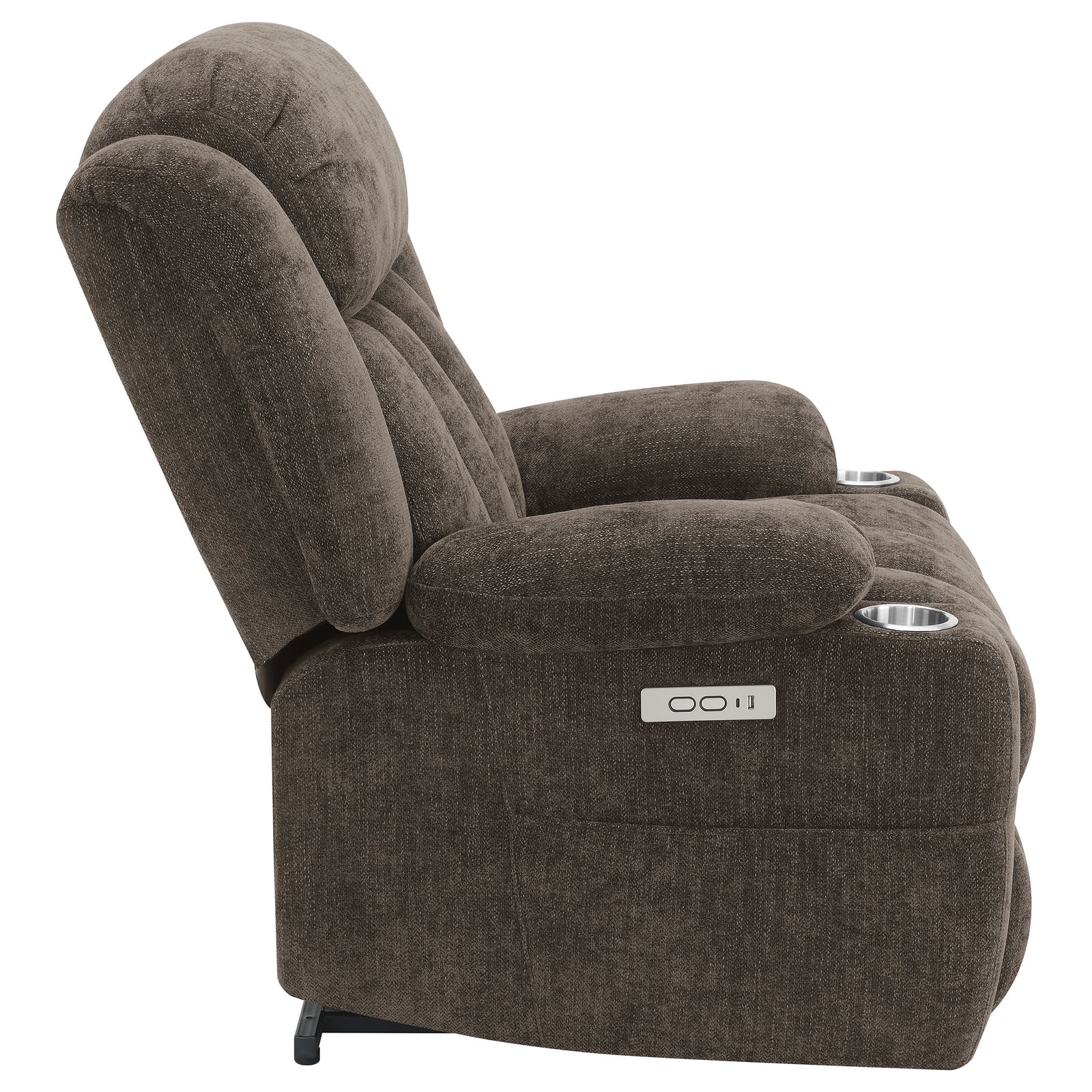 Houston Upholstered Power Lift Recliner Chair Dark Brown - Image 12