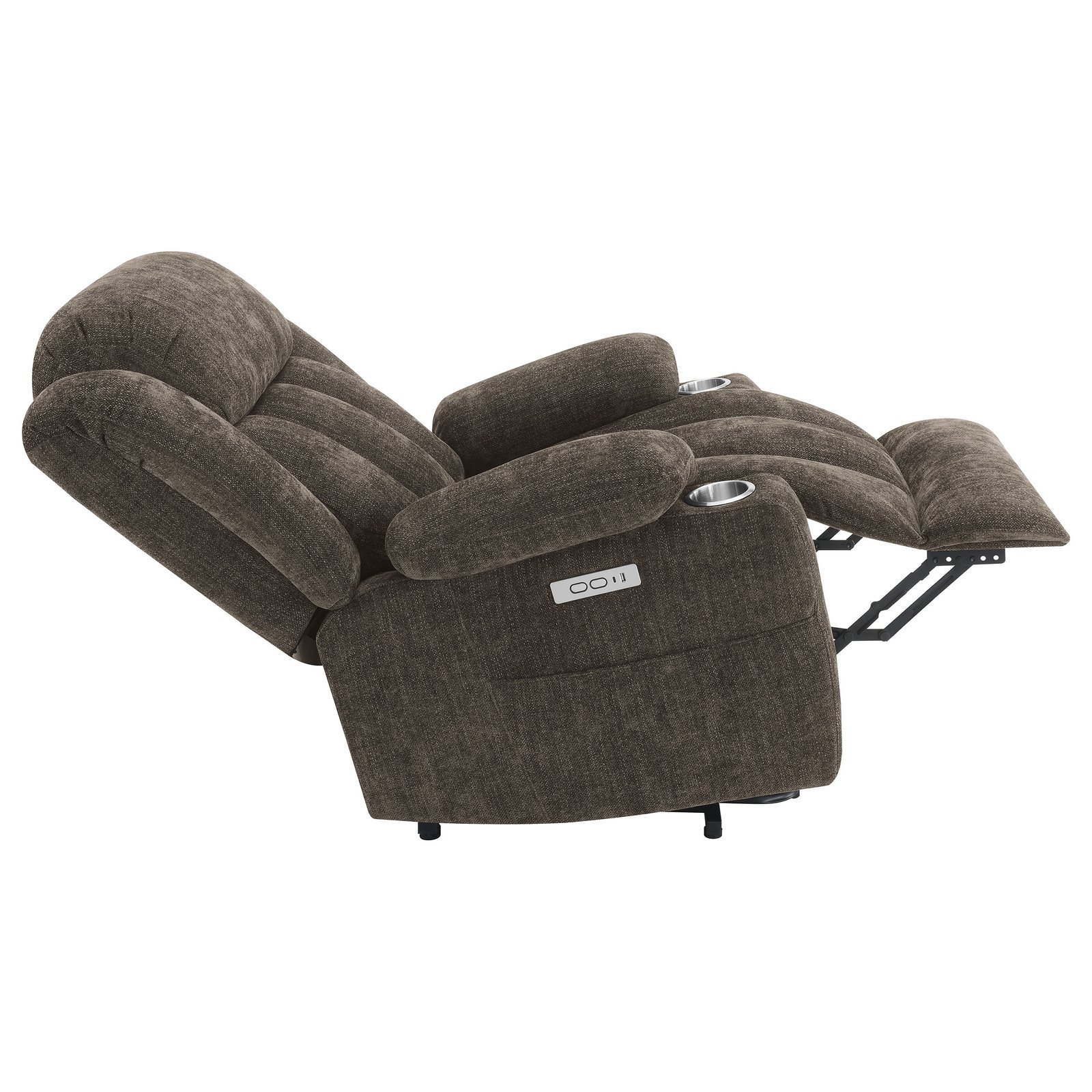 Houston Upholstered Power Lift Recliner Chair Dark Brown - Image 13