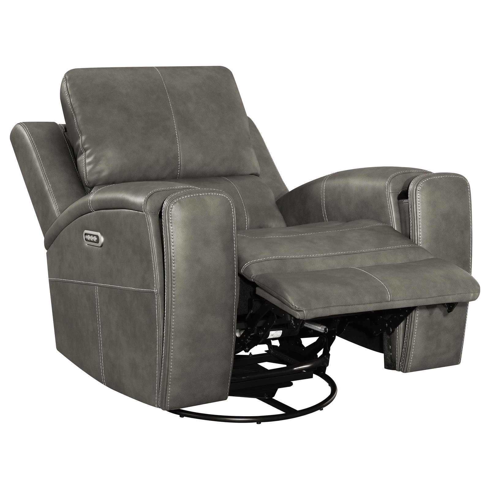 Brickston Triple Power Swivel Glider Recliner Charcoal - Image 4