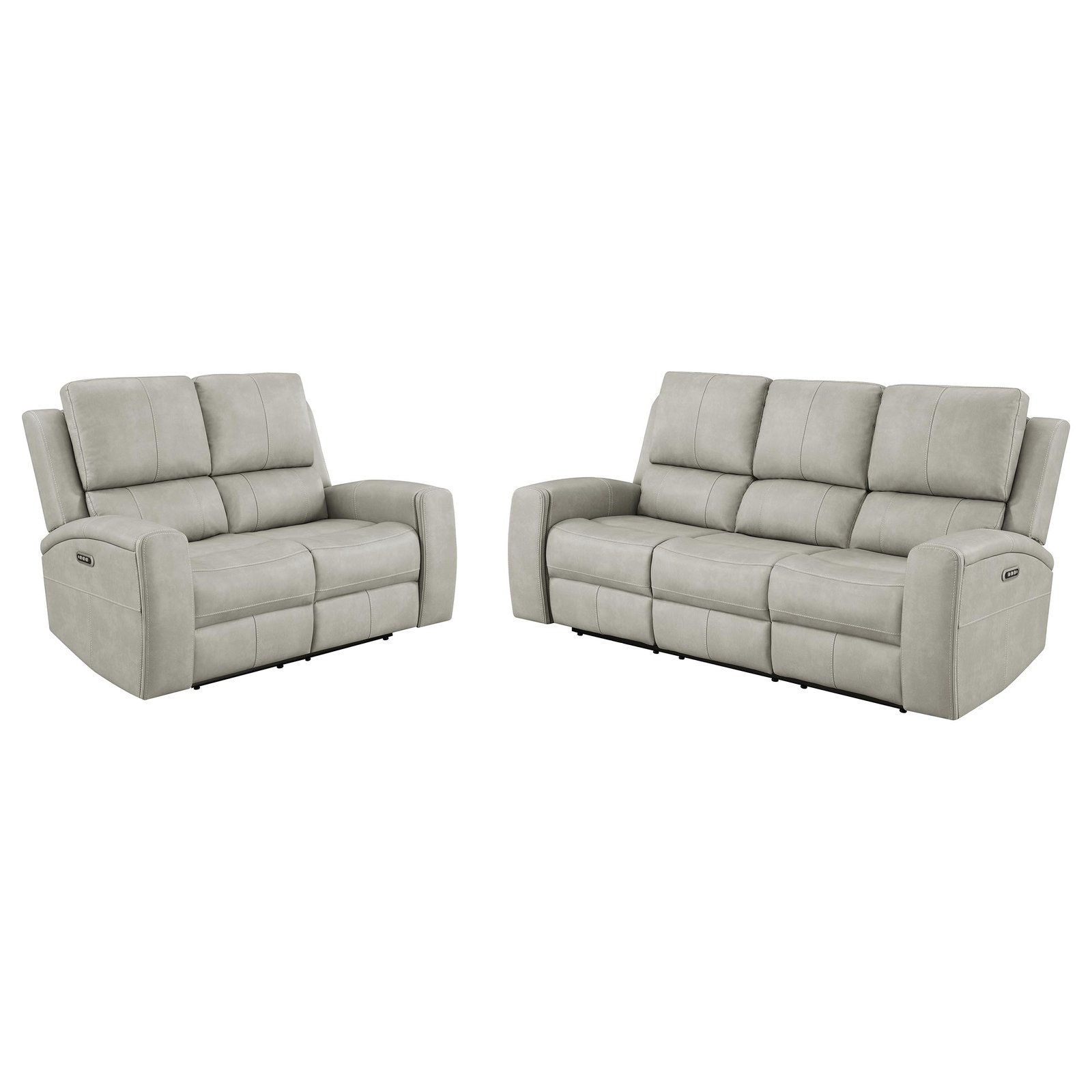 Brickston 2-piece Triple Power Reclining Sofa Set Grey - Image 2