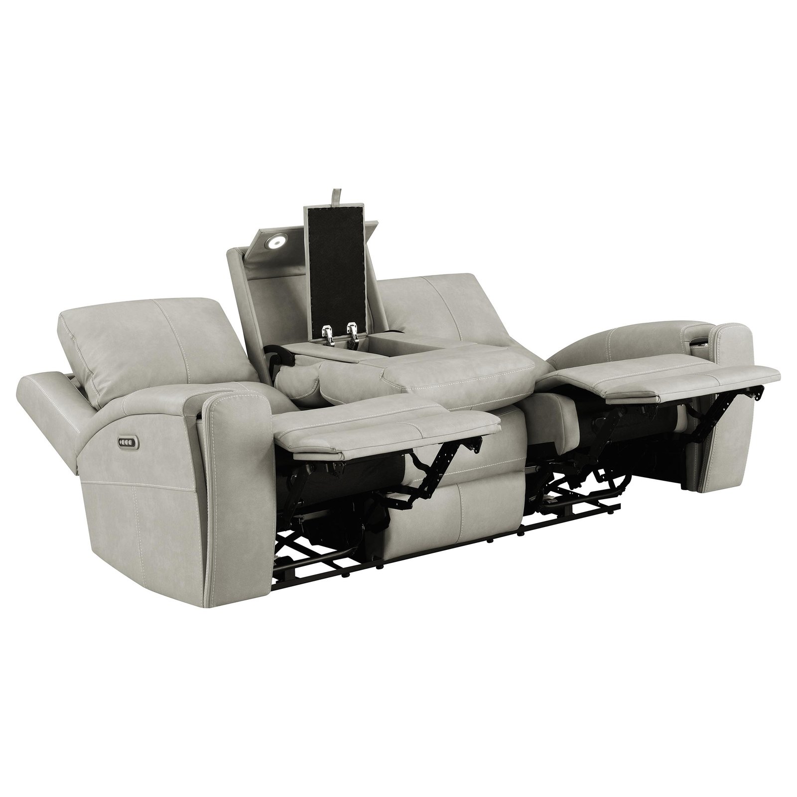 Brickston 2-piece Triple Power Reclining Sofa Set Grey - Image 4